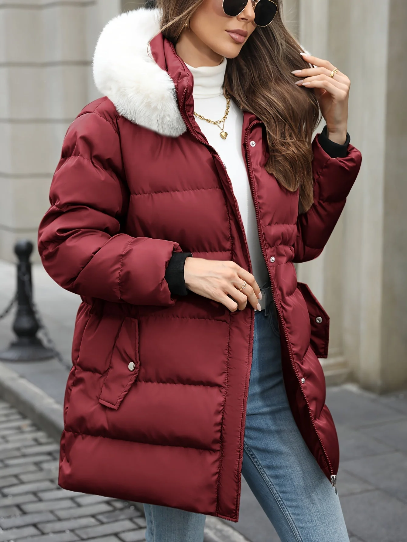 Daunenjacke Damen Mit Kapuze | Gefütterter Winterlook - Image 9