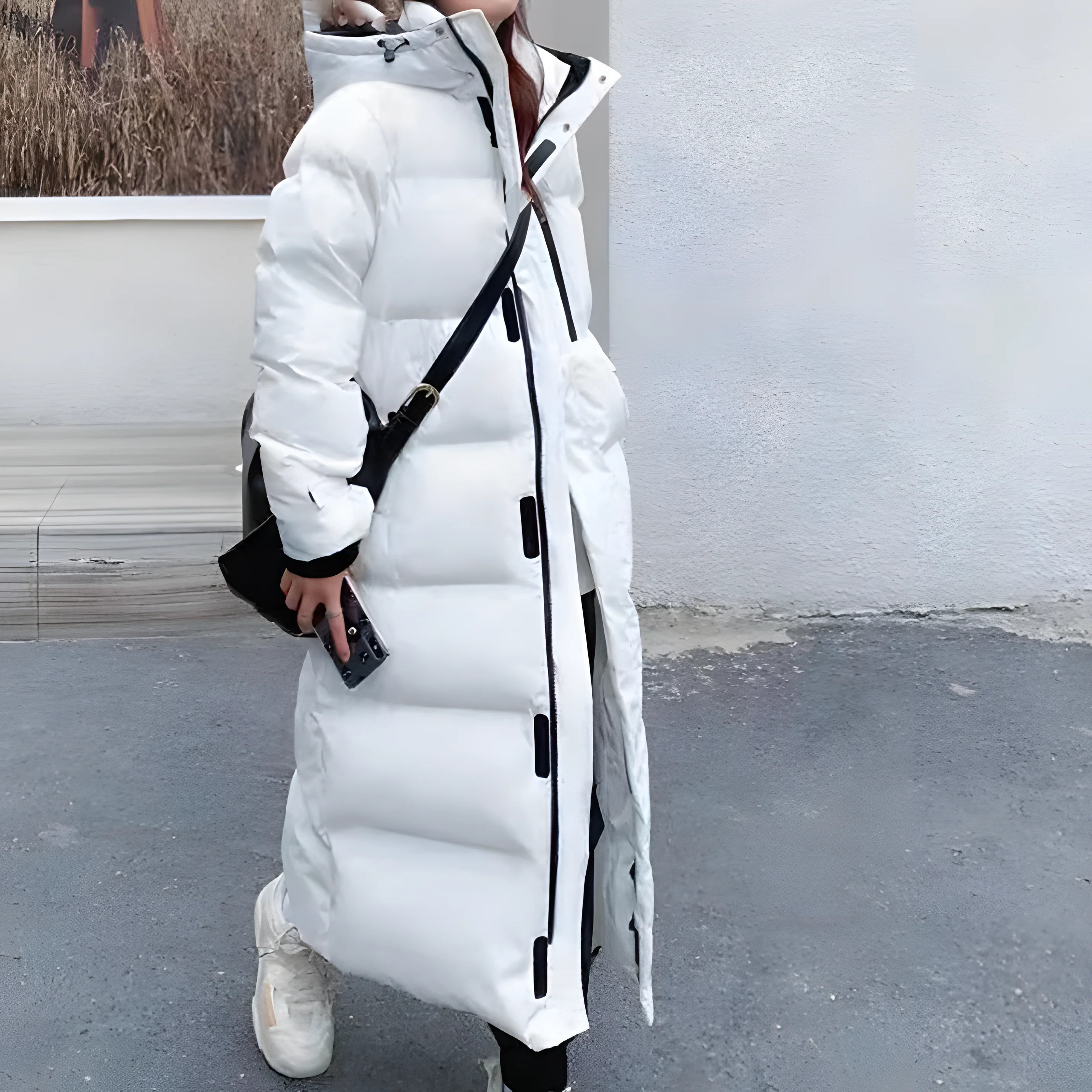 Daunenjacke Damen Wintermantel Lang | Gefüttert Mit Kapuze - Image 2