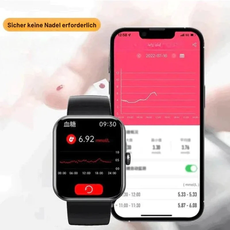 David GlucoTrack Smartwatch – Blutzuckermessgerät mit Pulsmessung, GPS und Fitness-Tracking - Image 7