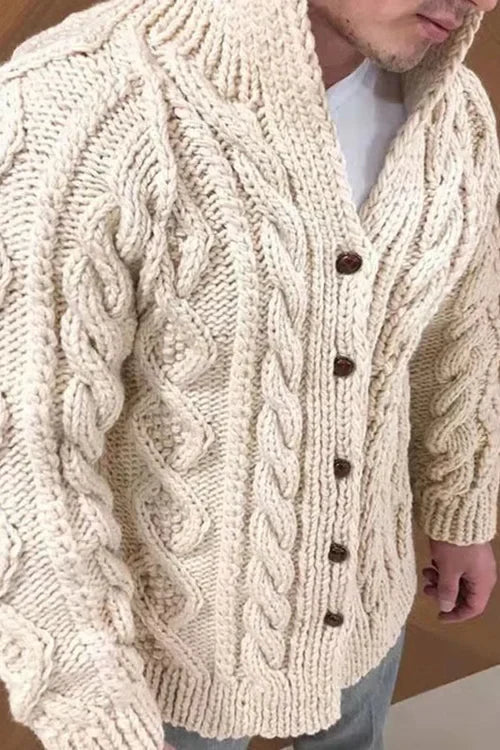 Dawe - herrenstrickjacke mit wildlederkragen - Image 2
