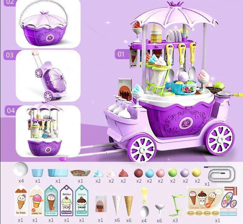 Deluxe Dessertwagen Spielzeug für Kinder – Set mit 69 Teilen für fantasievolles Spielen und imaginative Abenteuer - Image 6