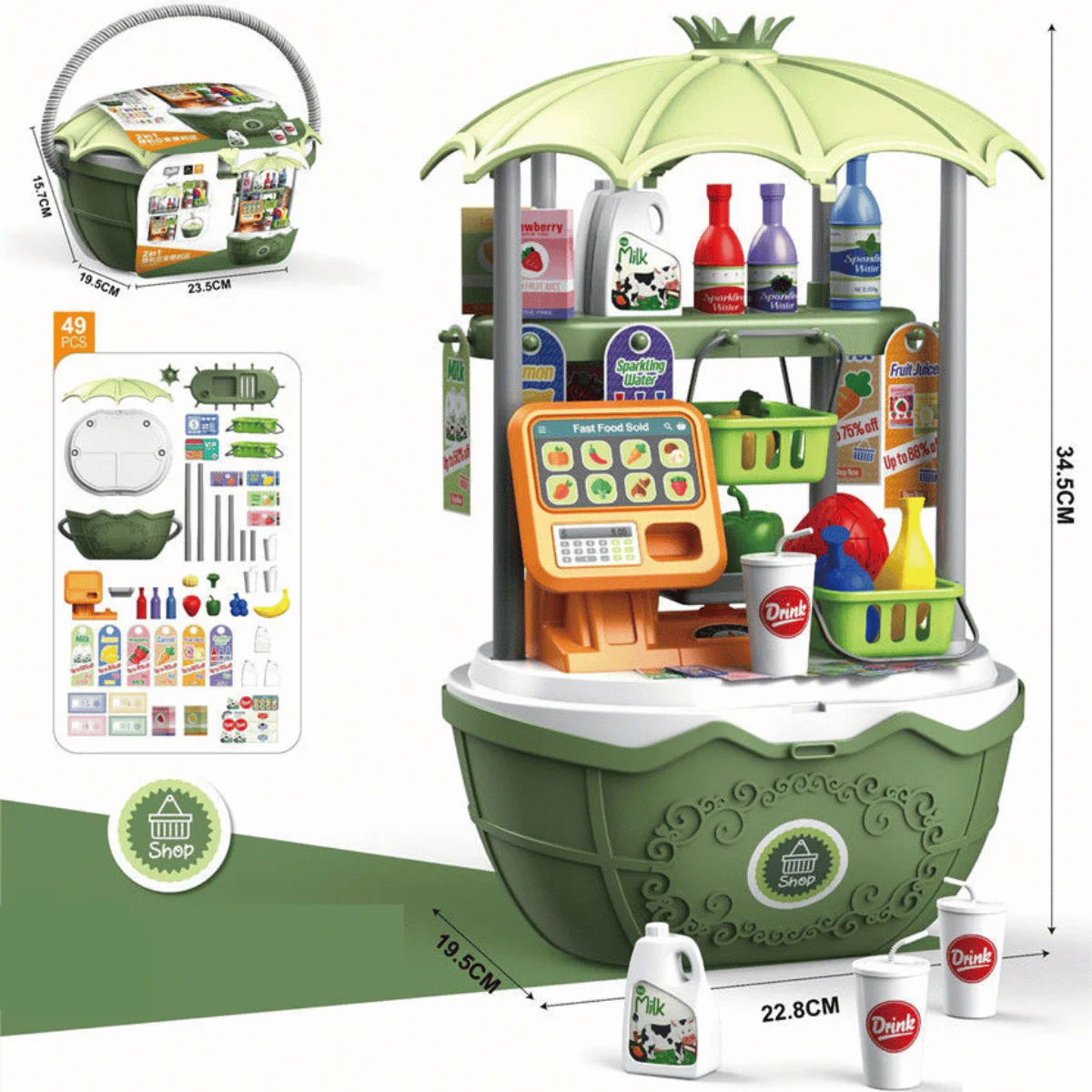 Deluxe Dessertwagen Spielzeug für Kinder – Set mit 69 Teilen für fantasievolles Spielen und imaginative Abenteuer - Image 7