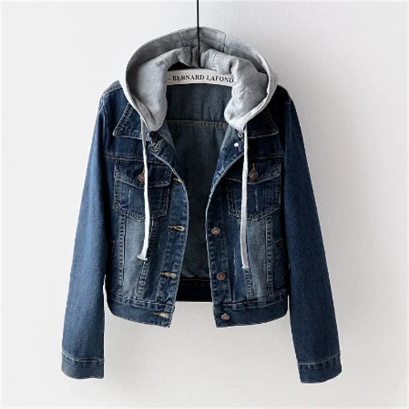Denim damen jacke mit abnehmbarer kapuze - Image 7