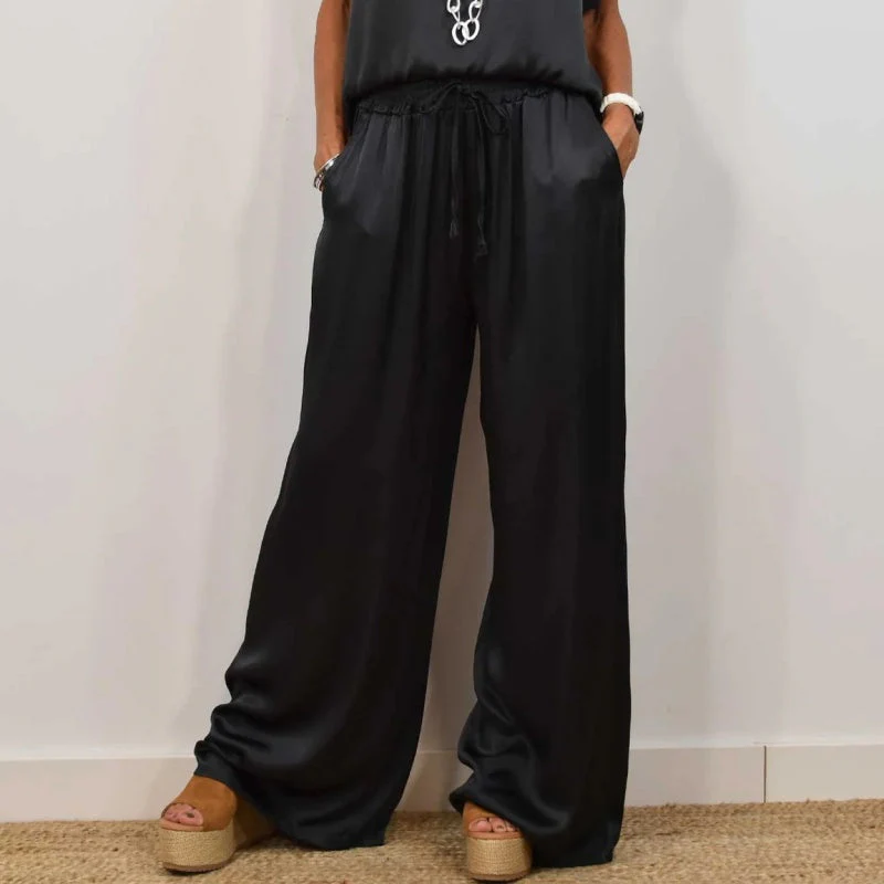 DENISE - SET AUS SATINTOP UND FLIESSENDER HOSE - Image 4