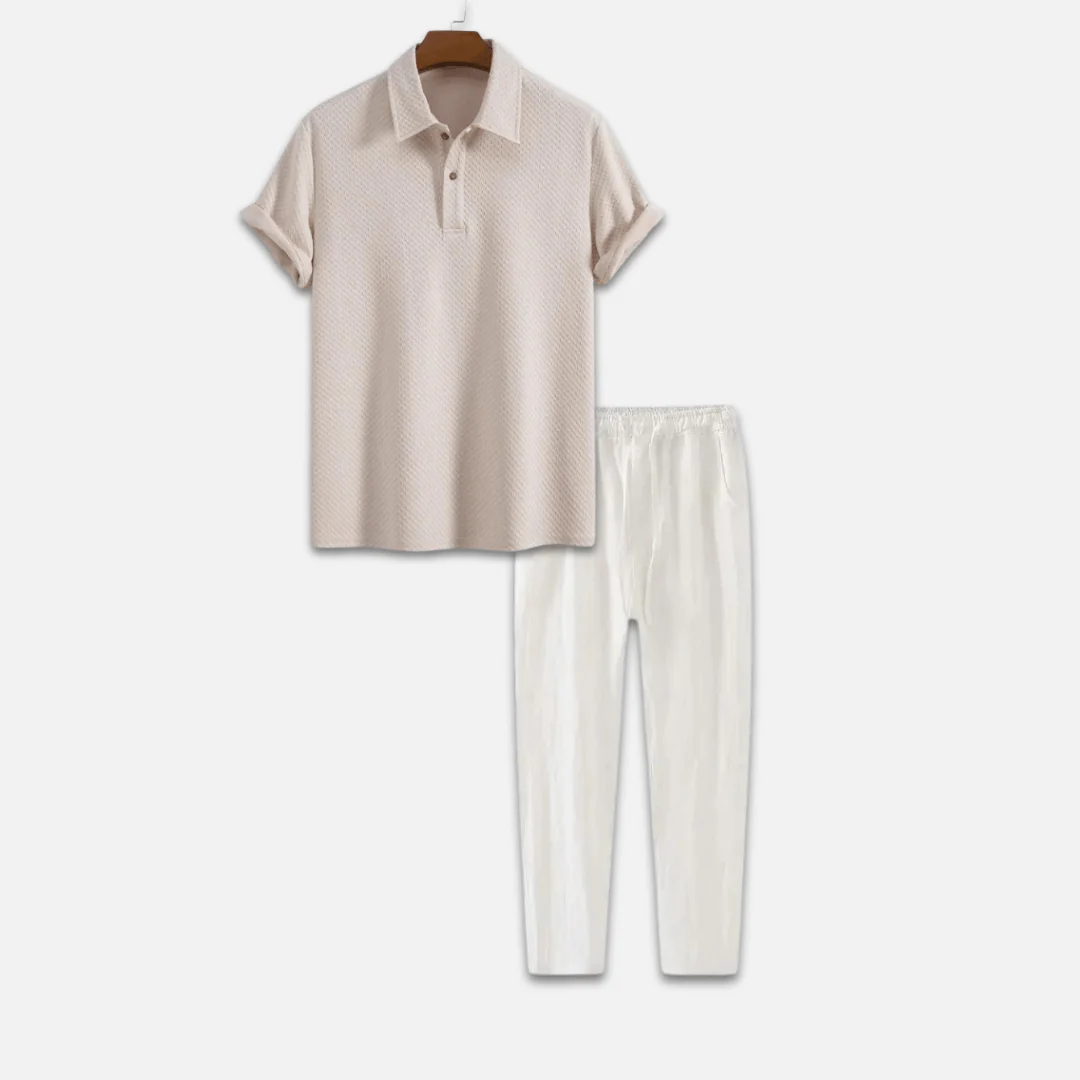 Devin Zweiteiliges Set mit Poloshirt und Kordelzughose - Image 3