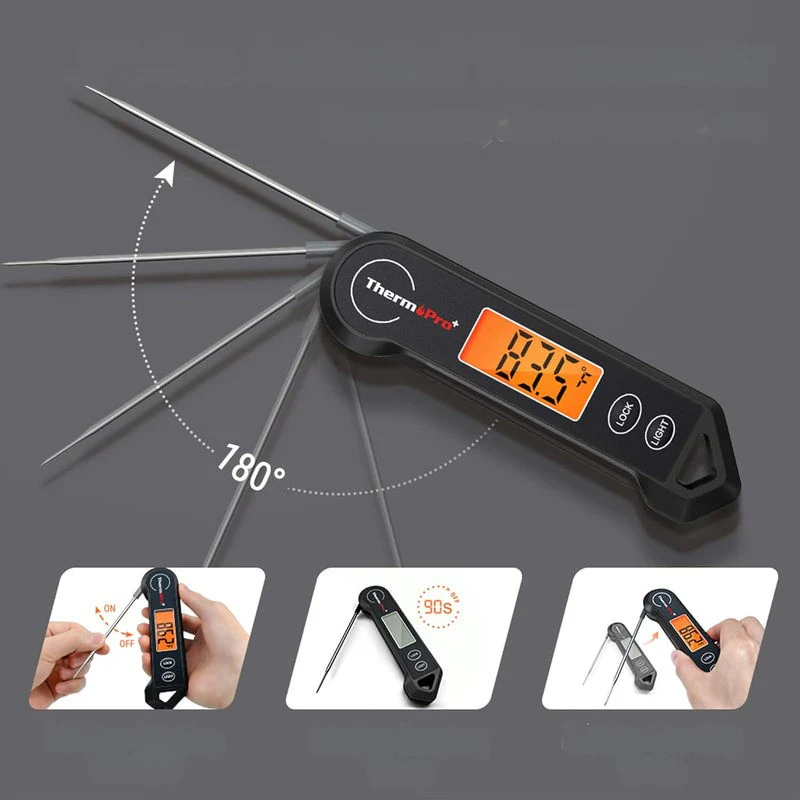 Digitales Fleischthermometer mit wasserabweisendem Design und Bewegungssensor – präzise Temperaturmessung beim Grillen und Kochen - Image 2