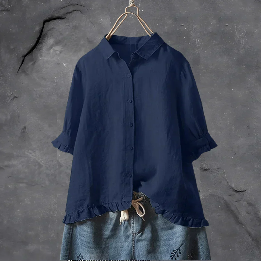 Dinie™ | Elegante Baumwollbluse mit kurzen Ärmeln - Image 3