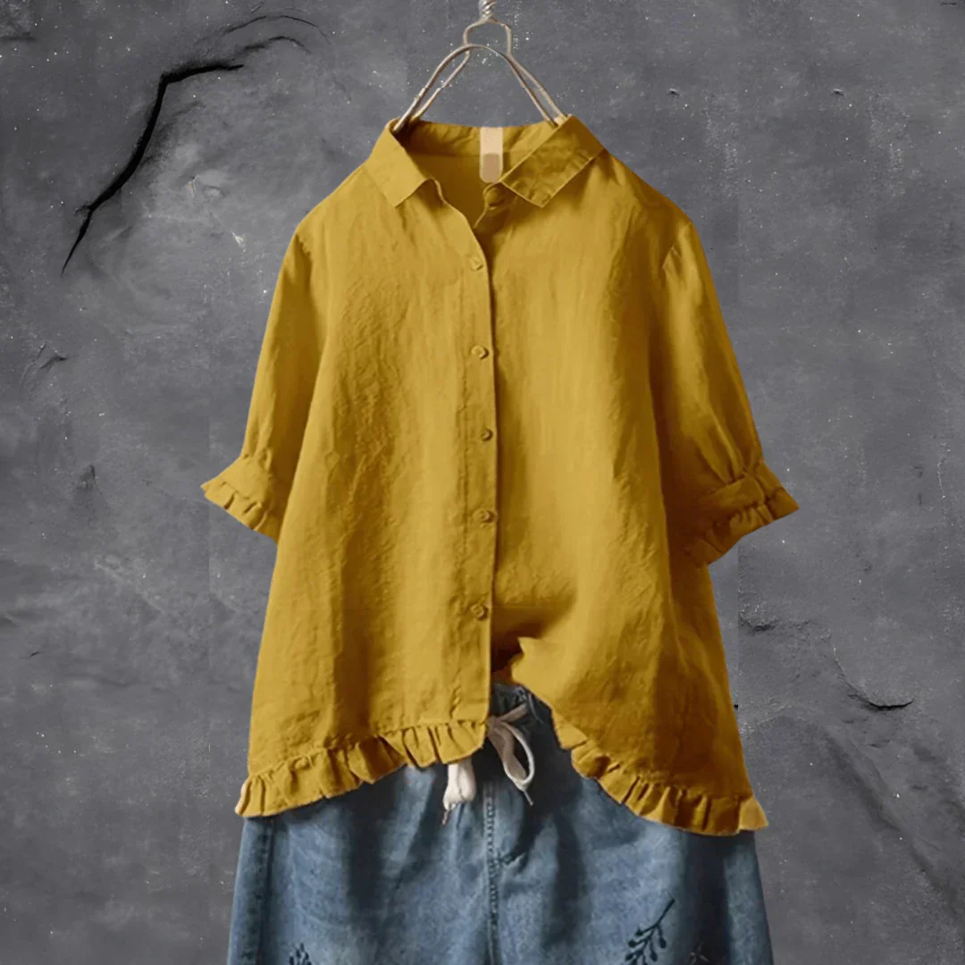Dinie™ | Elegante Baumwollbluse mit kurzen Ärmeln - Image 5