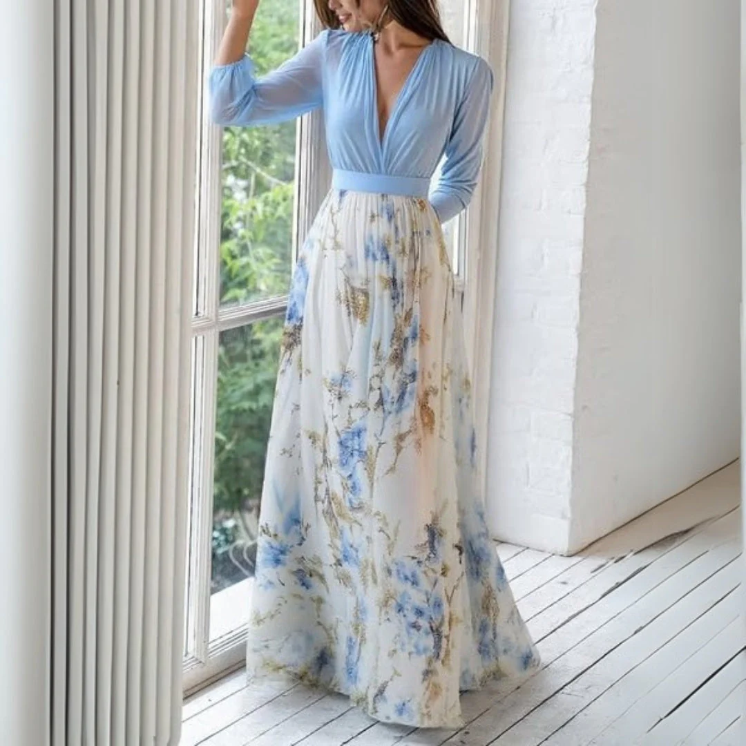 Dolores - Langes Kleid mit Blumenmuster
