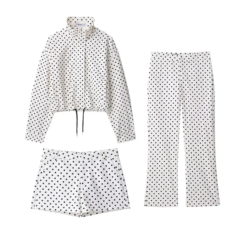 Dotty | Leichte Polka-Dot-Jacke mit Stehkragen &amp; Kordelzug - Image 15