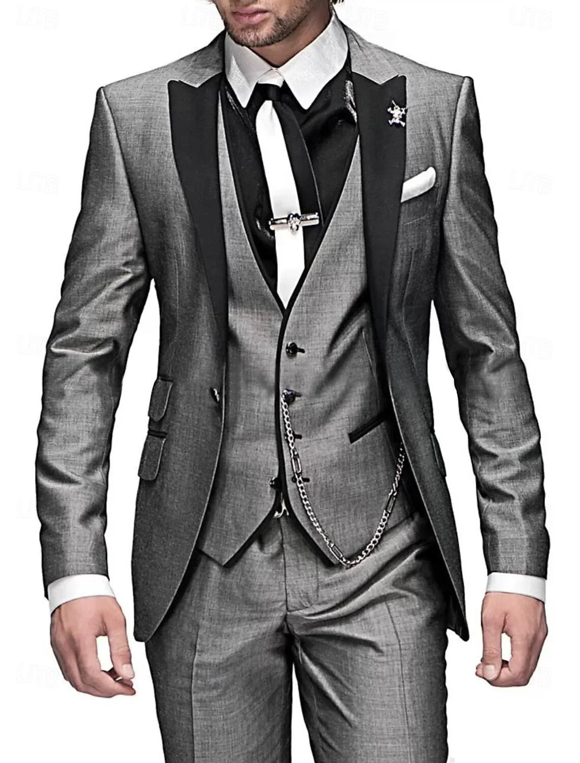 Dreiteiliges Leinen-Set für Herren: Business-Blazer, Weste und Hose - Image 5
