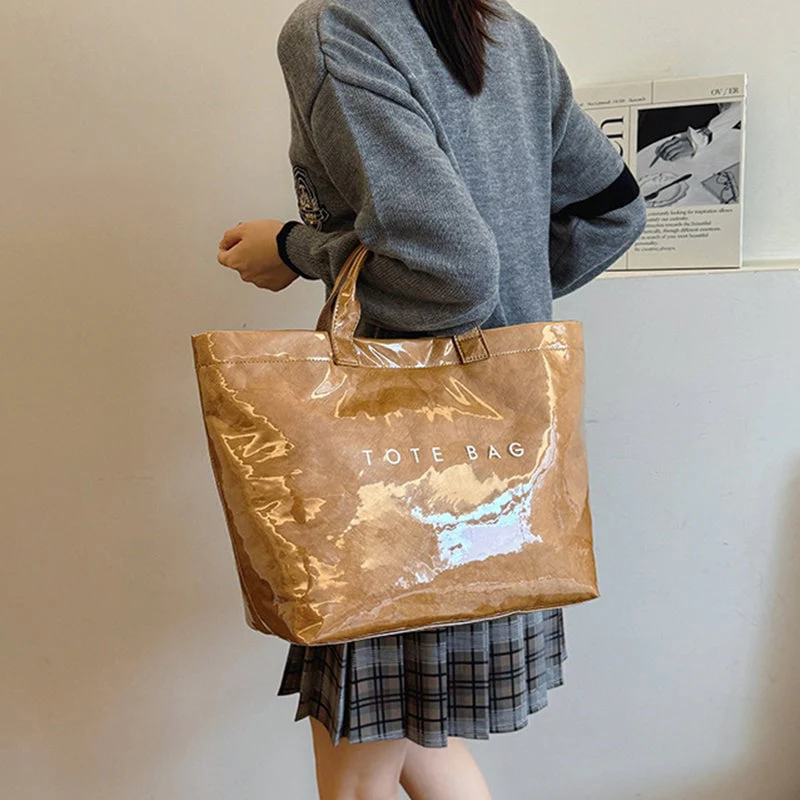 Edelinde® | Tote Tasche mit Zeitungsdruck - Image 4