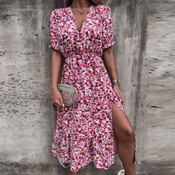 Edith | Blümchenkleid mit asymmetrischem Saum - Image 6