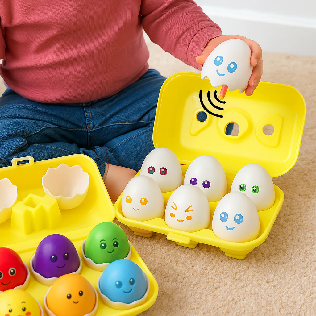 EggMatch | Montessori-Farbenzuordnungs-Eierspielzeug für frühes Lernen und Koordination