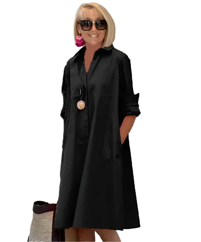 ÉlanChic elegante Hemdkleid für Frauen mit raffiniertem Stil - Image 4
