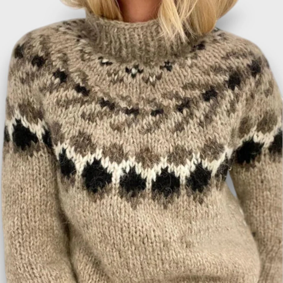 Elara – Jacquard Strickpullover im Vintage-Stil - Image 2