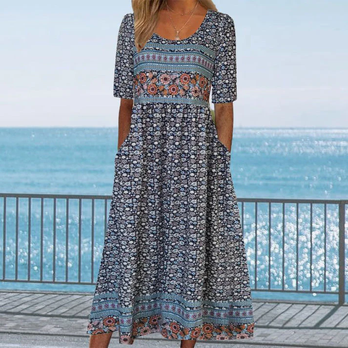 ELARA – MIDIKLEID AUS BEDRUCKTER BAUMWOLLE - Image 3