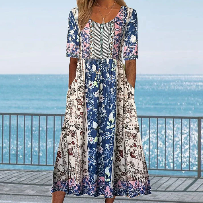 ELARA – MIDIKLEID AUS BEDRUCKTER BAUMWOLLE - Image 4