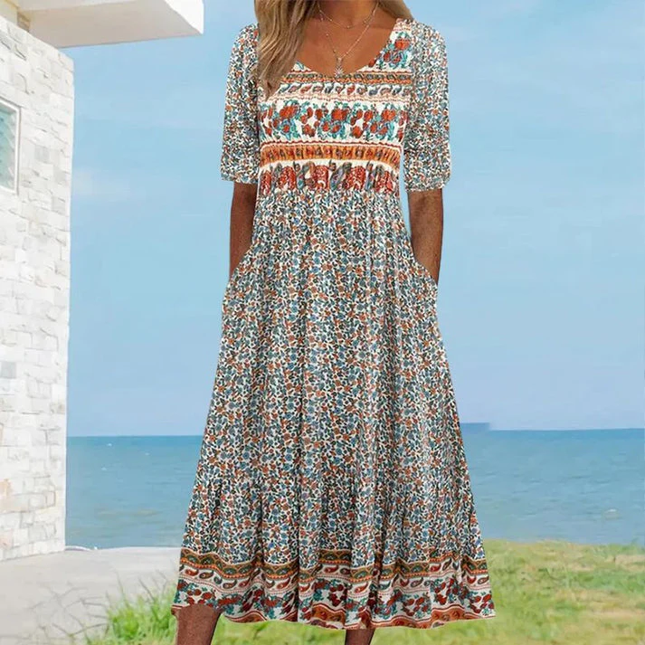 ELARA – MIDIKLEID AUS BEDRUCKTER BAUMWOLLE - Image 6