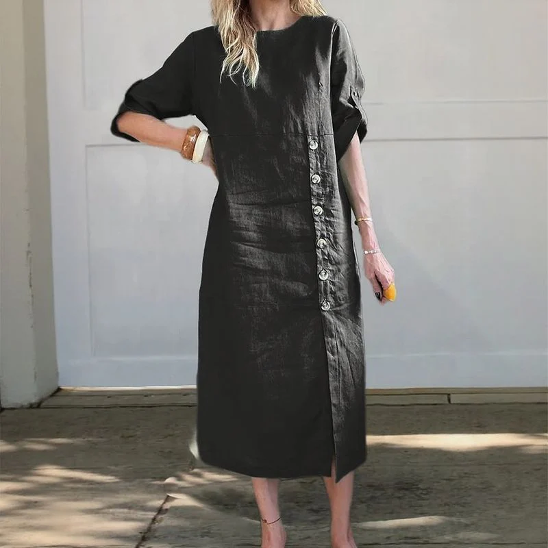 ELEANOR - KLEID AUS LEINEN UND BAUMWOLLE