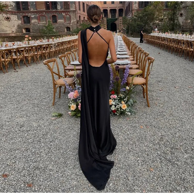 Elégance Nocturne – Elegantes Cocktailkleid mit Bindenausschnitt und offenem Rücken - Image 2