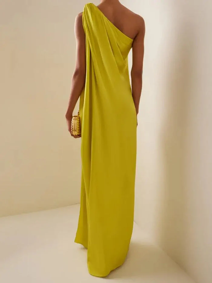 EleganceOne Asymmetrisches Maxikleid – Sophistiziertes Ein-Shoulder-Kleid - Image 2