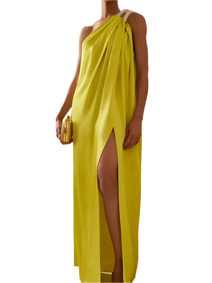 EleganceOne Asymmetrisches Maxikleid – Sophistiziertes Ein-Shoulder-Kleid - Image 3