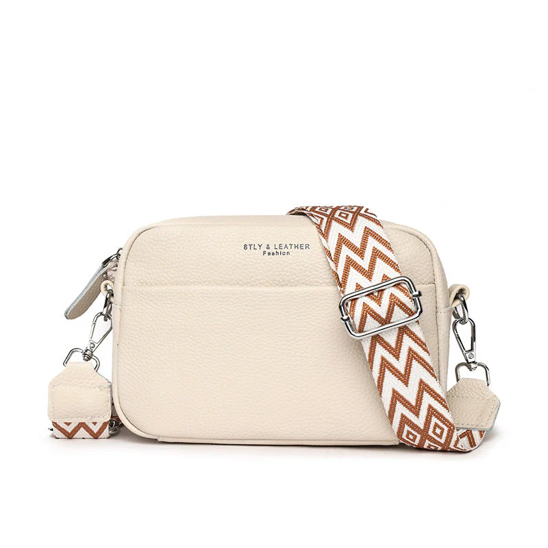Elegante Damen-Handtasche aus echtem Leder, strapazierfähiges Polyester-Baumwoll-Mischgewebe