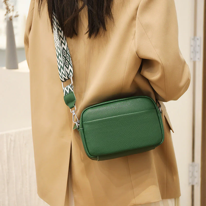 Elegante Damen-Handtasche aus echtem Leder, strapazierfähiges Polyester-Baumwoll-Mischgewebe - Image 4