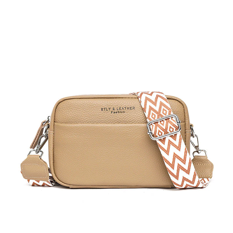 Elegante Damen-Handtasche aus echtem Leder, strapazierfähiges Polyester-Baumwoll-Mischgewebe - Image 9