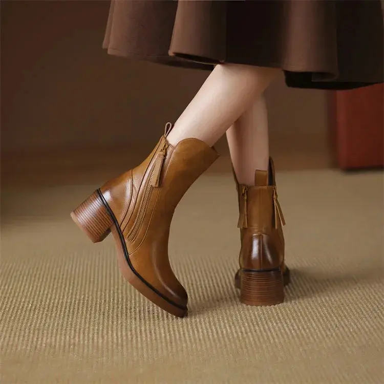 Elegante Damen Lederstiefeletten - Image 4