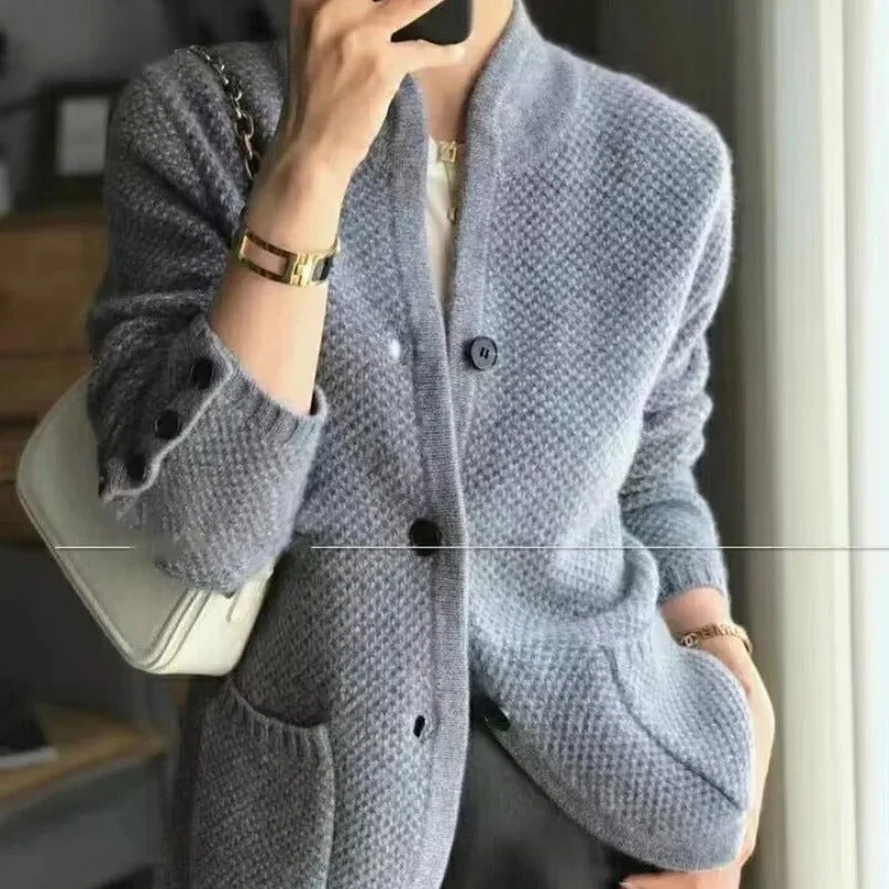 Elegante Damen Strickjacke | Kurze Jacke Mit Knöpfen - Image 3