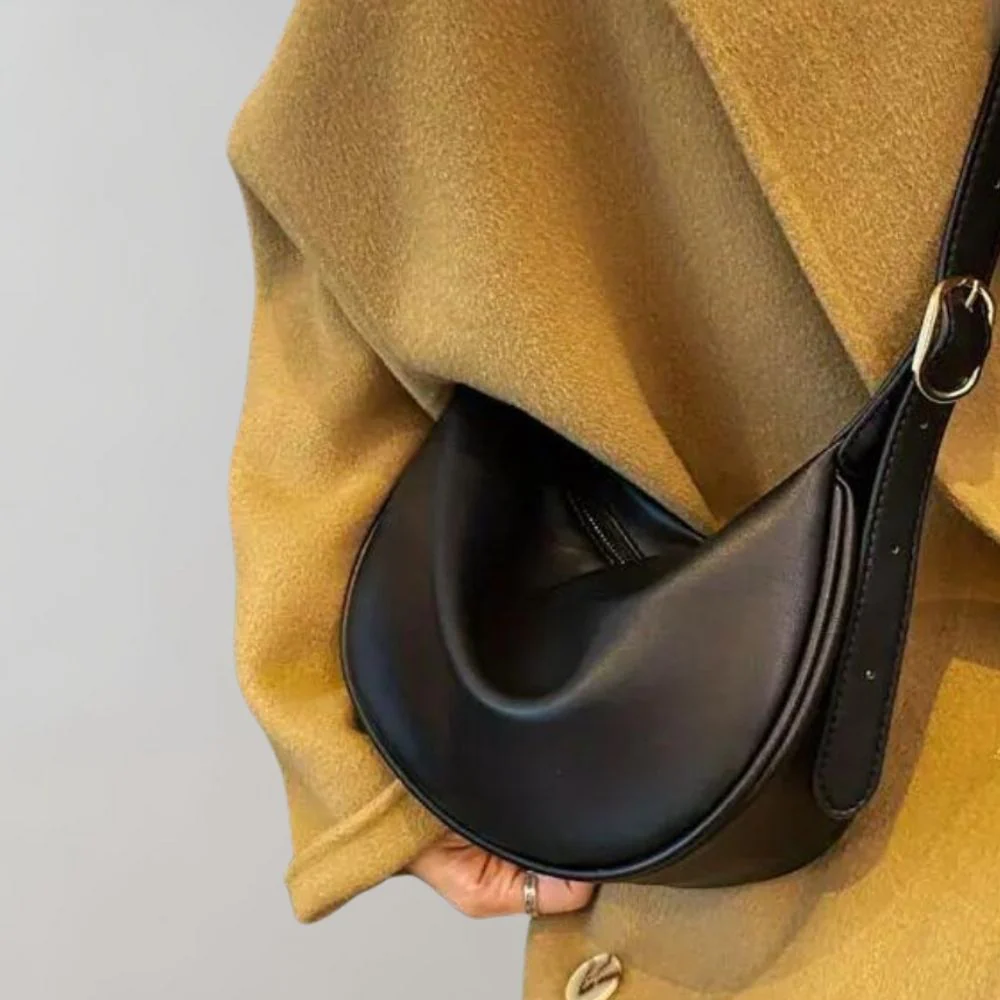 Elegante Damen-Umhängetasche, minimalistisch, aus veganem Leder