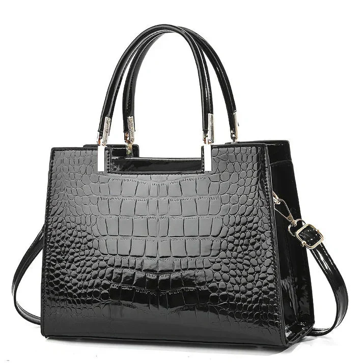 Elegante Damenhandtasche aus echtem Leder mit stilvollem Hochglanzfinish - Image 4