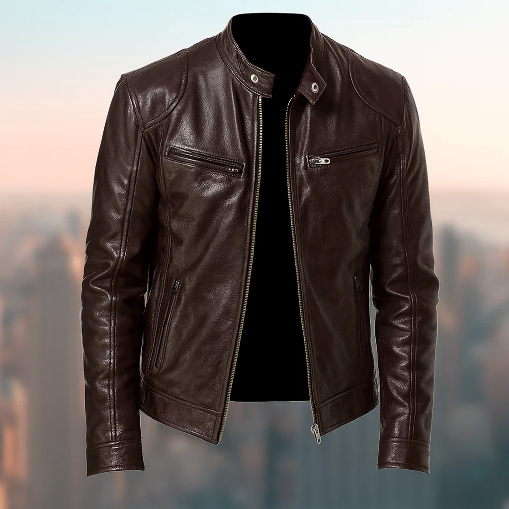 Elegante Herrenjacke Aus Leder – Zeitloses Design, Vielseitig Für Jeden Anlass - Image 2