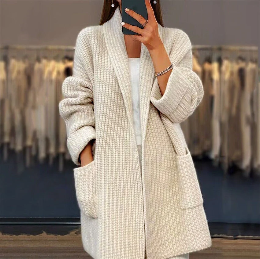 Elegante Lange Strickjacke | mit Taschen - Image 3