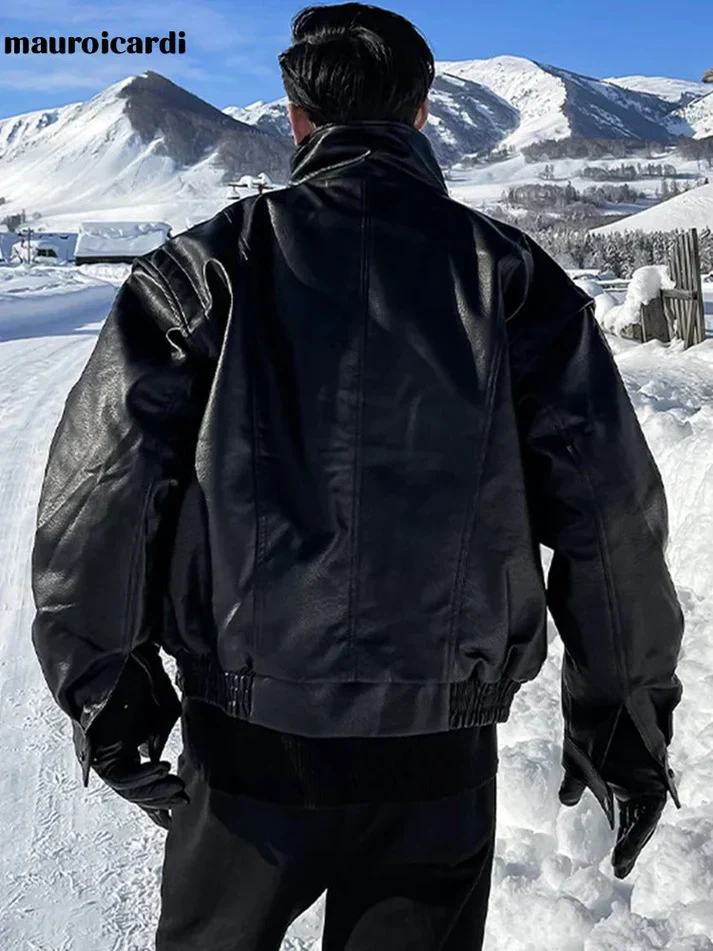 Elegante lederjacke im oversized-fit für herren | perfekt für den alltag - Image 4