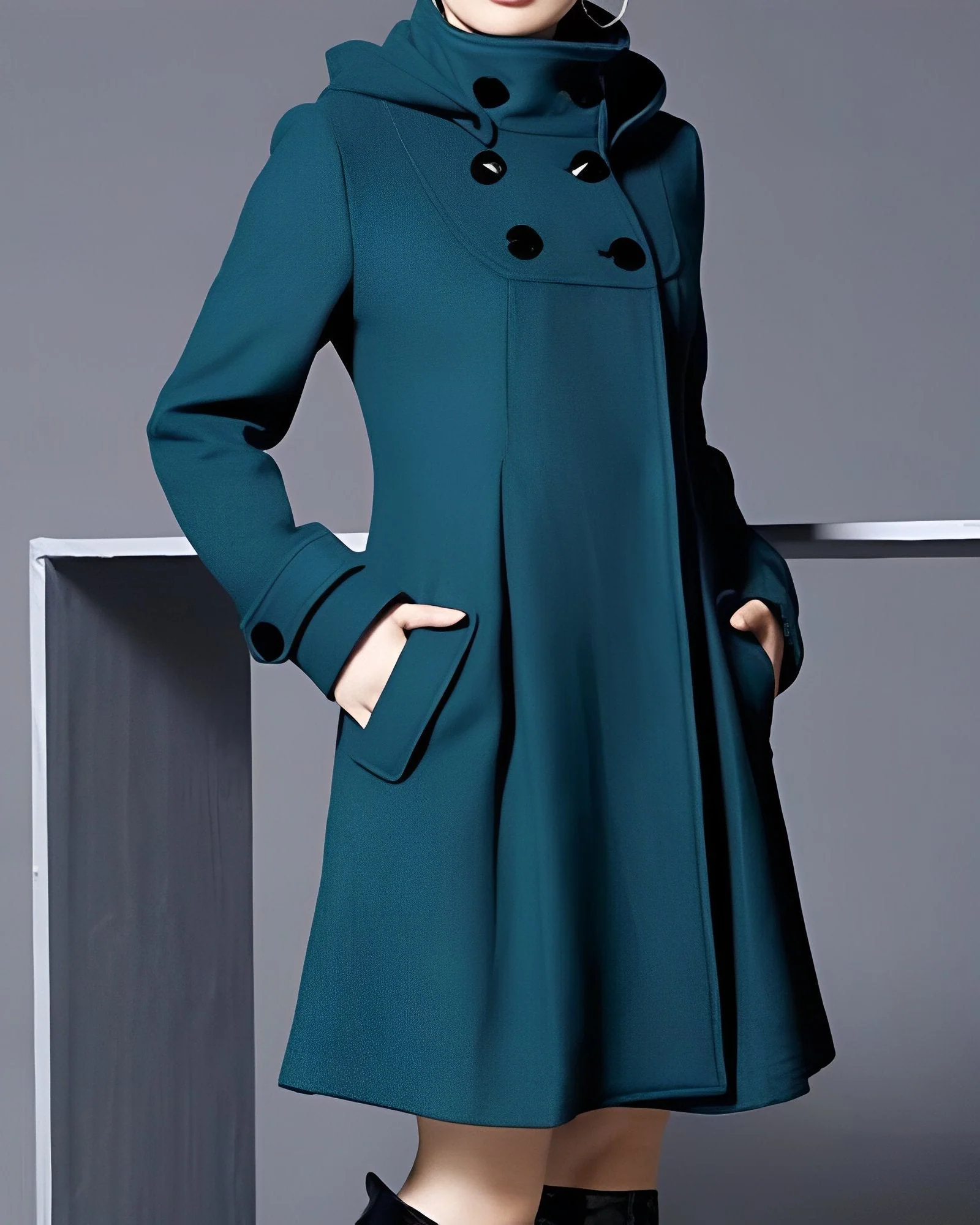 Elegante Mantel Parka mit Kapuze - Image 2