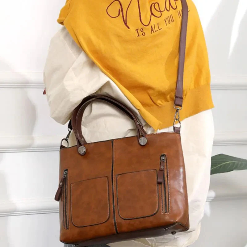 Elegante Vintage-Handtasche für Damen aus strapazierfähigem Stoff - Image 2