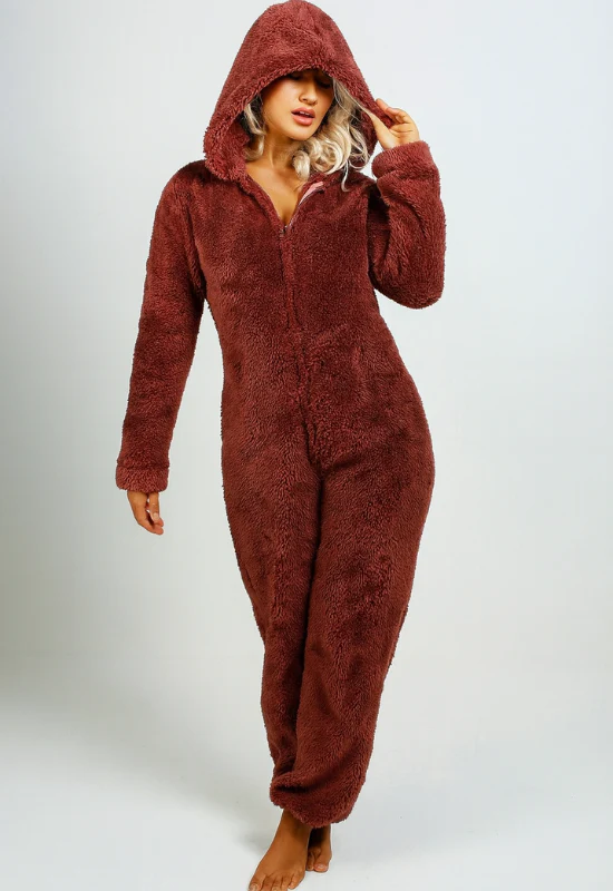 Eleganter Damen-Fleece-Overall mit Kapuze - Image 3