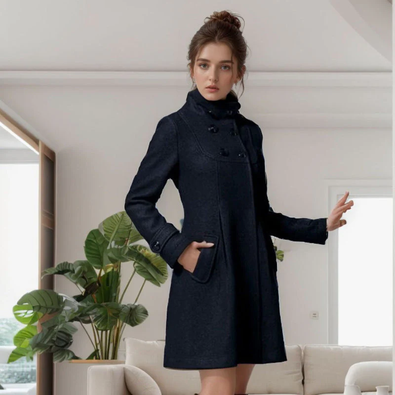 Eleganter Damen-Wintermantel mit Seitentaschen – stilvoller Schnitt für jeden Anlass - Image 2