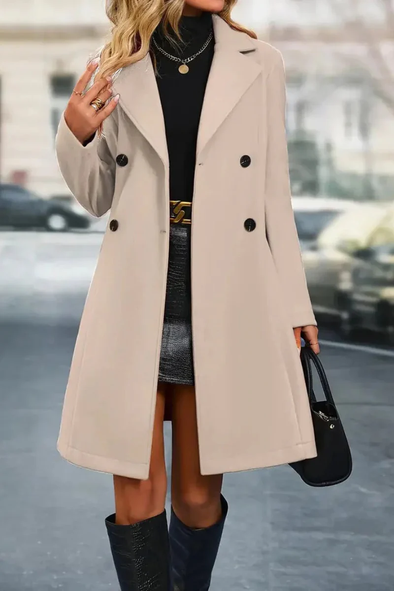 Eleganter doppelreihiger Trenchcoat für Damen | Lang - Image 10