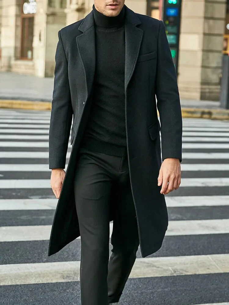 Eleganter einreihiger Trenchcoat für Herren - Image 3