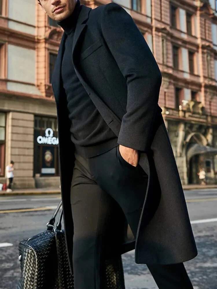 Eleganter einreihiger Trenchcoat für Herren - Image 4