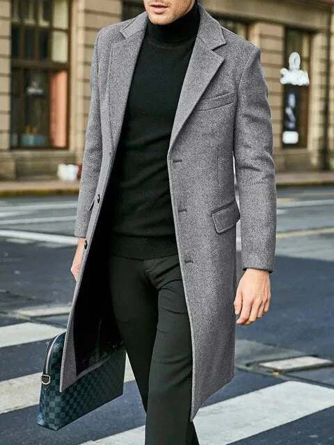 Eleganter einreihiger Trenchcoat für Herren - Image 8