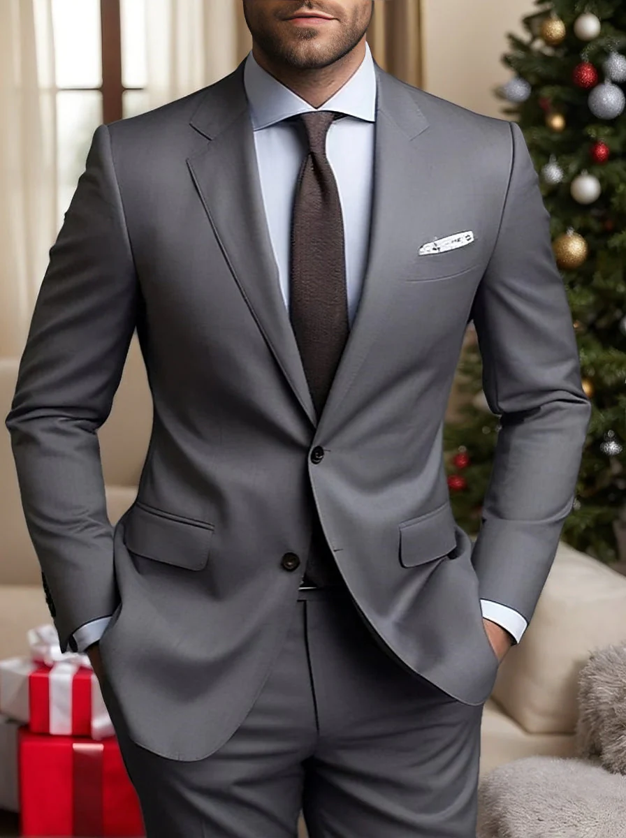 Eleganter Grauer Hochzeitsgast Anzug für Herren | Zweiteilig - Image 4