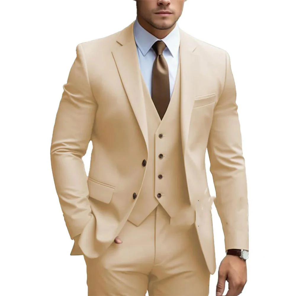 Eleganter Slim Fit Hochzeitsgastanzug für Herren | Jacke, Weste und Hose - Image 3