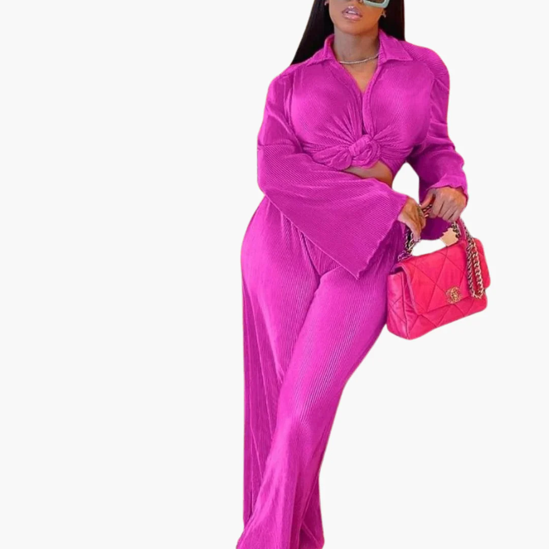 Eleganter Zweiteiler mit Plissee – Damen Sommer Outfit - Image 2