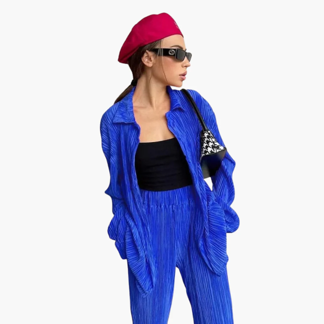 Eleganter Zweiteiler mit Plissee – Damen Sommer Outfit - Image 3