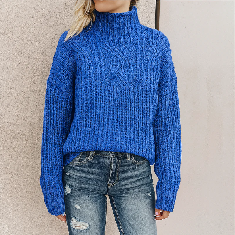 Elegantes Damen Rollkragen-Sweatshirt – warmer, zeitloser Pullover für jeden Anlass - Image 4